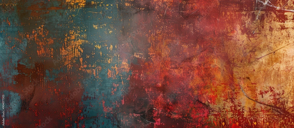Aufkleber colorful grunge metal backdrop with scratches for design and a rusty texture featuring copy space im
