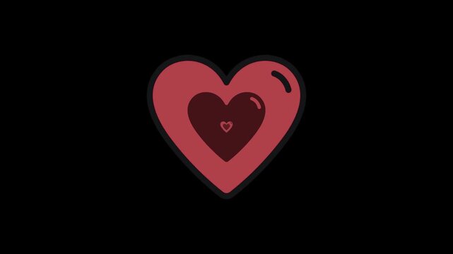 Cartoon Infinity Heart Pulsating Loop Black Screen