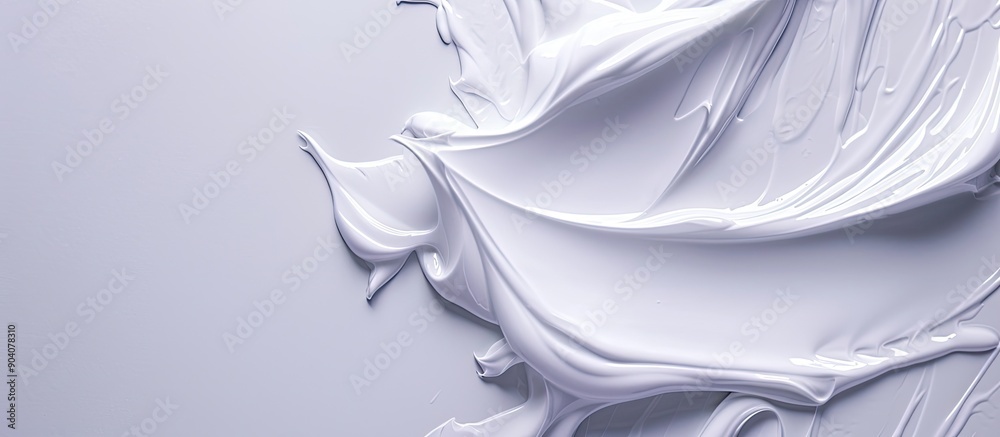 Poster skin care cream in a smooth texture spread on a white background for a copy space image