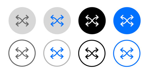 Crossed arrows icon. Next song sign. Mix symbol. Exchange arrows. Repeat path illustration. Randomize sound pictogram.