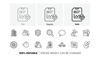Stop coronavirus, Difficult stress and Comic message line icons. Pack of Cooking timer, Parcel shipping, Clapping hands icon. Time management, Eye drops, Passport warning pictogram. Line icons. Vector