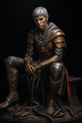 Isolated 3D medieval male elf 