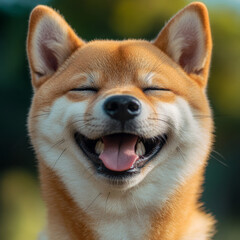Fototapeta premium close up of a shiba inu dog