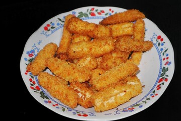 long nuggets on a plate