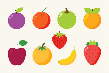 Fruits set illustration creative design