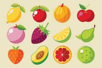 Fruits set illustration creative design