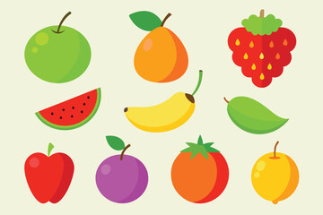 Fruits set illustration creative design