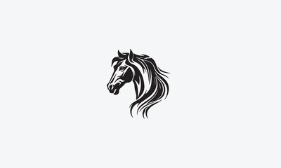 horse logo design black simple flat icon on white background