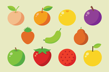 Fruits set illustration creative design