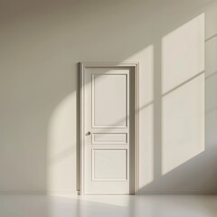 Medium shot of old Door, isolated on a white background, bright and vivid tonality 