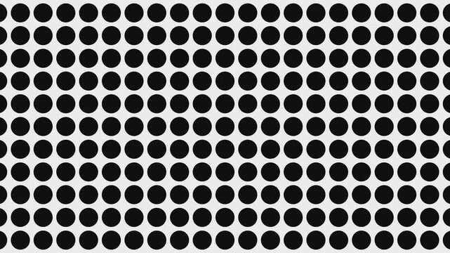 Black and white halftone dots background - transition mask - 3D 4k animation (3840 x 2160 px)