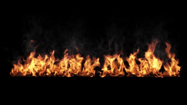 Endless Loop Fire Flame Animation with Alpha Background: Seamless and Realistic Fiery Visual Effects Simulation