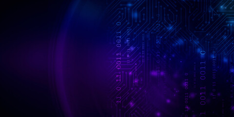 2d illustration Abstract futuristic electronic circuit technology background