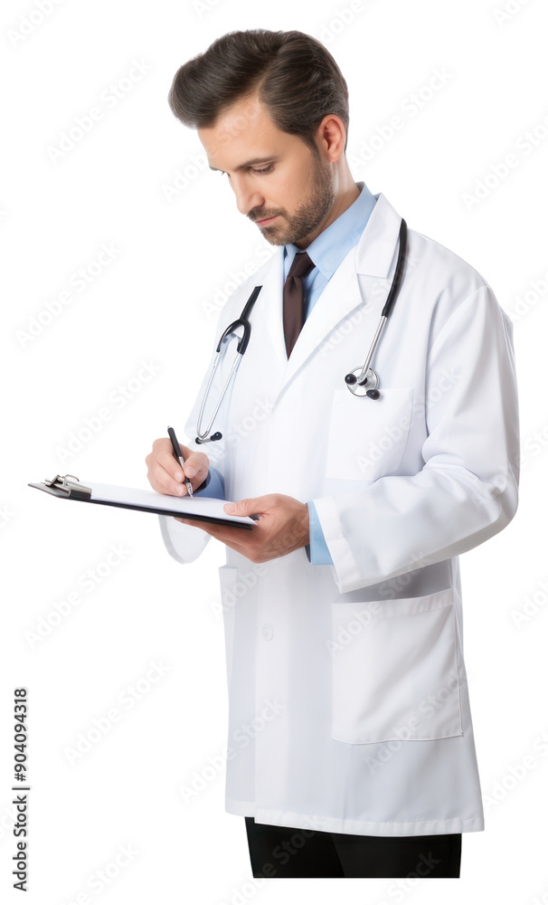 Sticker png writing doctor adult transparent background