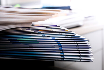 stack of magazines on table