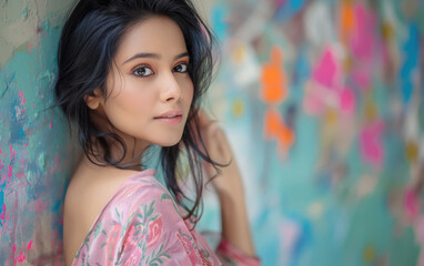 Fototapeta premium young beautiful indian woman posing
