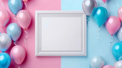 Gender Reveal Background with Balloons