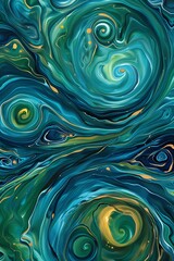 abstract wall art painting featuring swirling patterns of vibrant