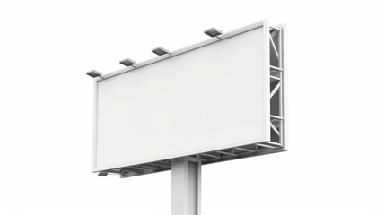 Obraz premium A blank white pylon sign, isolated on a white background