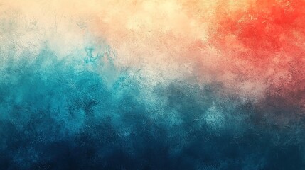 Fototapeta premium Oceanic Dreamscape: A vibrant abstract background with a dreamy, ethereal quality, blending cool blues and turquoise with warm oranges and yellows. 