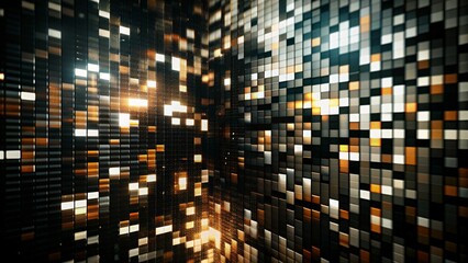Obraz premium Matrix communication graphics Abstract digital stream with bright geometry.