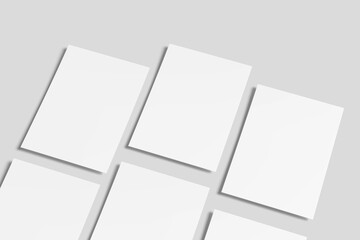 Realistic blank flyer illustration for mockup. 3D Render.