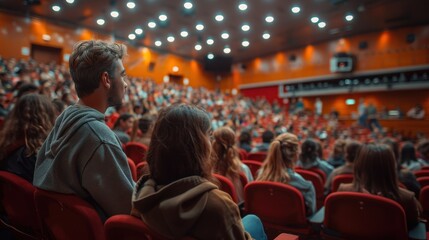 Audience in Theater Watching a Performance