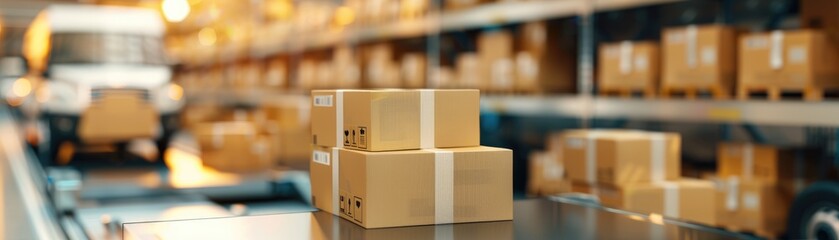 Exchange courier dynamic delivery focus on theme realistic Overlay delivery truck