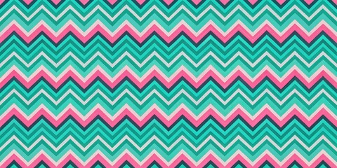 Dynamic pattern of chevron stripes in pink and turquoise, chevron, stripes, pink, turquoise, dynamic, vibrant, colorful