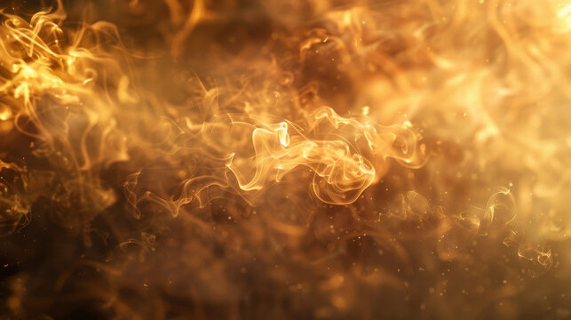 A luxurious background with shimmering gold and bronze smoke, softly merging with light steam, adding a touch of opulence and elegance.