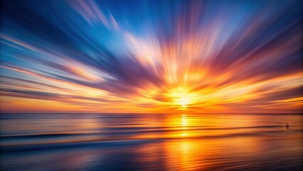 Defocused sunset sky with blurred panning motion, sunset, sky, dusk, blurred, motion, abstract, background, panoramic, orange