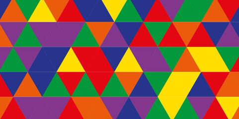 Triangle Vector Abstract Geometric Technology seamless pattern Background. Colorful triangular mosaic backdrop design. Triangle polygonal square abstract banner background.