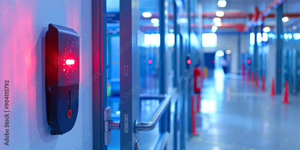 Fototapete Biometric access control systems securing sensitive areas of the factory