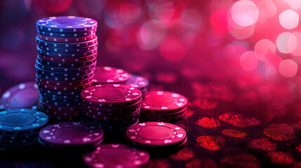 Casino game poker gambling, gaming dice, cards, casino chips on luxury background. Elegant style for casino, game design, flyer, poster, banner, web, advertising. Internet gambling concept