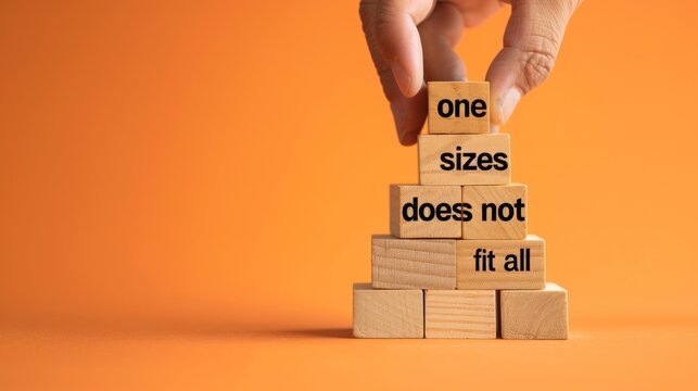 One Size Does Not Fit All - Wooden Blocks With Motivational Quote