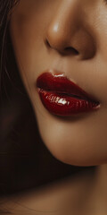 Obraz premium Close-up of seductive Asian woman's lips