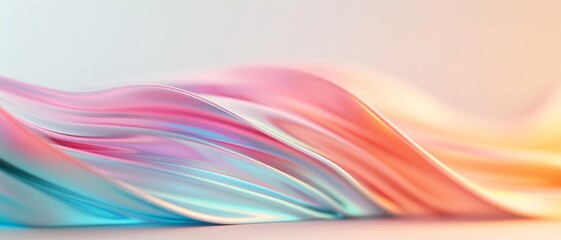 A soft, flowing gradient of pastel colors creates a dreamy abstract background for artistic presentations and design projects.