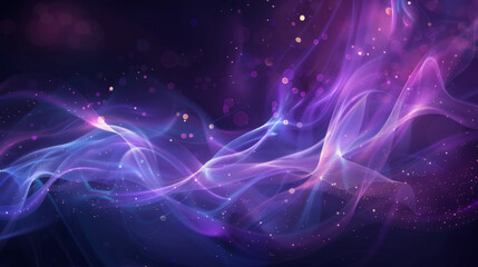 Fototapeta premium A sparkling abstract background with luxury smoke, using a palette of rich purples and royal blues. The smoke should have a silky, flowing appearance, interspersed with twinkling lights for added