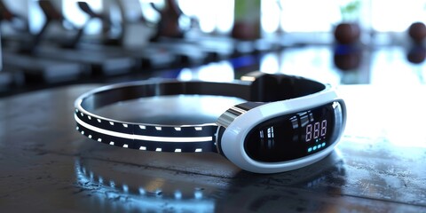 Futuristic fitness gadgets monitoring health metrics during exercise