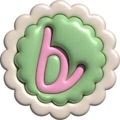 3D Cute Coquette Aesthetic Letter b