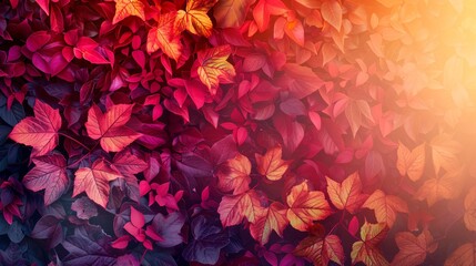 autumn foliage decor, colorful fall foliage makes a beautiful backdrop for a thanksgiving banner, featuring vibrant shades of red, orange, and yellow, with space for text