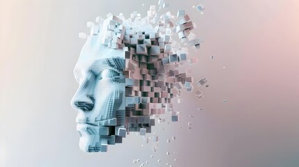 Digital Disruption and Transformation Depicted Through Fragmented Futuristic Visualization