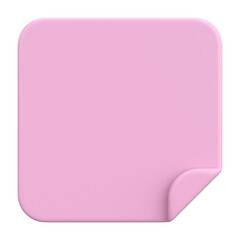 3D notepad. Sticky note. 3D illustration.