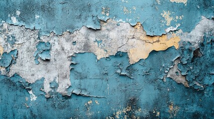 Fototapeta premium Wall texture with peeling paint and layers of history