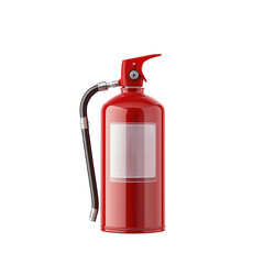 Obraz premium A fire extinguisher with a clear label, realistic photo, isolated on transparent background