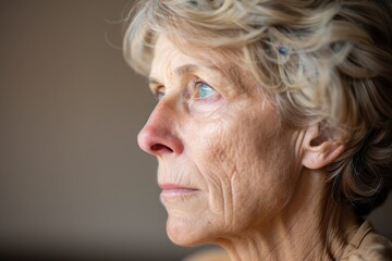 Portrait of a Senior Woman Expressing Sadness and Loneliness, Symbolizing Mental Health Struggles