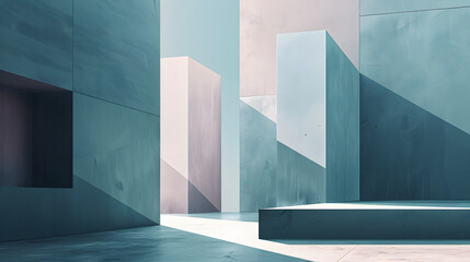 Abstract Minimalistic Architecture Desktop Wallpaper with Geometric Shapes and Subtle Textures