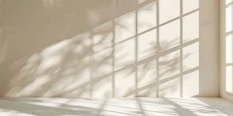 architecture interior, beauty of a wall , shadow of window on wall , blur back ground 