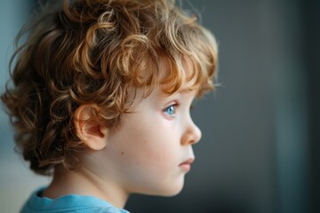 Fototapeta premium Portrait of a Melancholic Child - Conceptual Image of Youth Mental Health and Childhood Anxiety