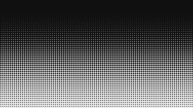 Halftone dots background - vertical transition mask - 3D 4k animation (3840 x 2160 px)